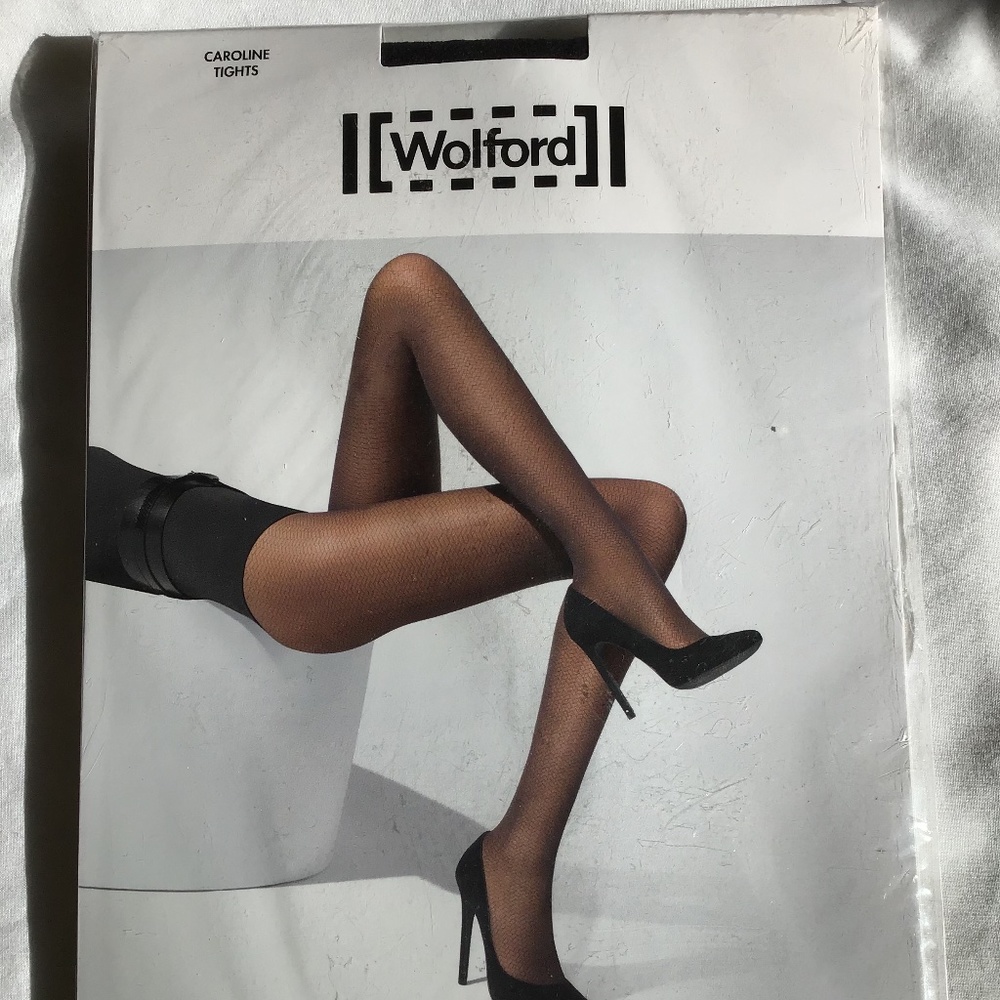 Wolford Black Caroline Patterned Tights